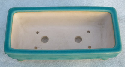 Quality Glazed Rectangular Bonsai Pot - 9"