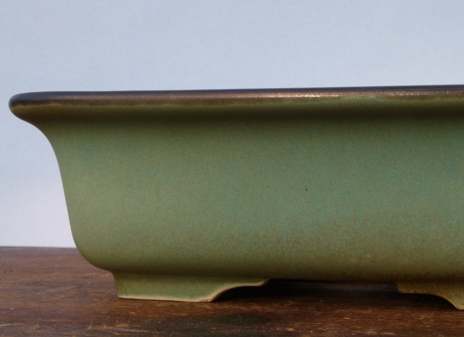 Exhibition Quality Glazed Square Bonsai Pot - 8.5"