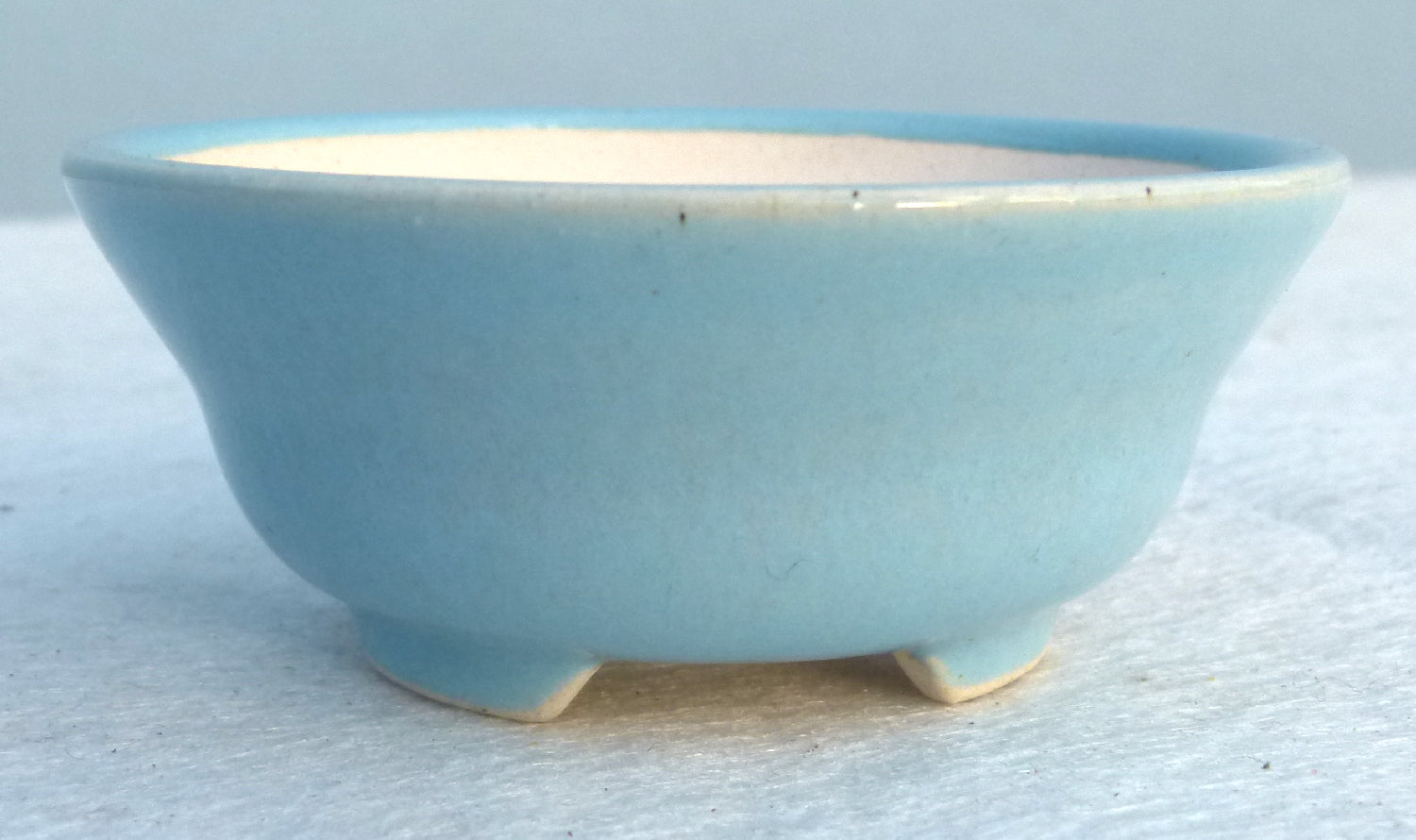Top Quality Blue Glazed Round Bonsai Pot - 4"