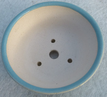Top Quality Blue Glazed Round Bonsai Pot - 4"
