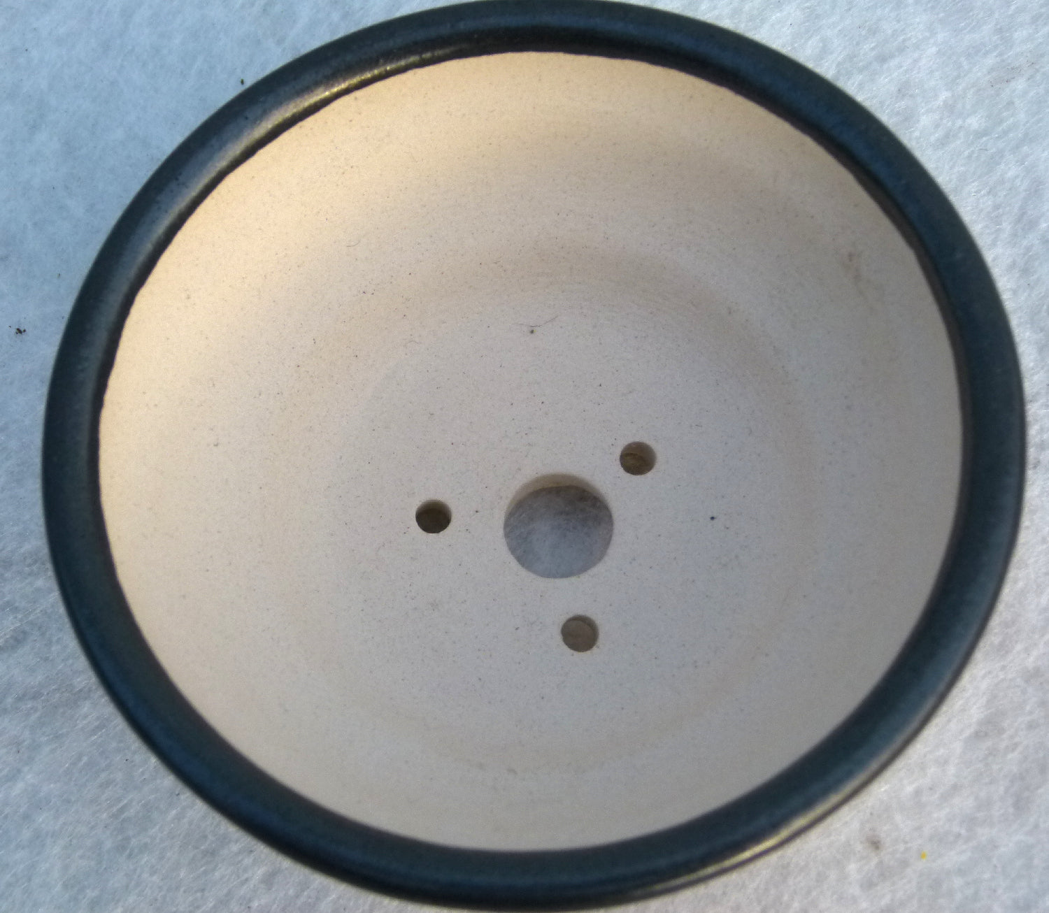 Top Quality Cream Glazed Round Bonsai Pot - 4"