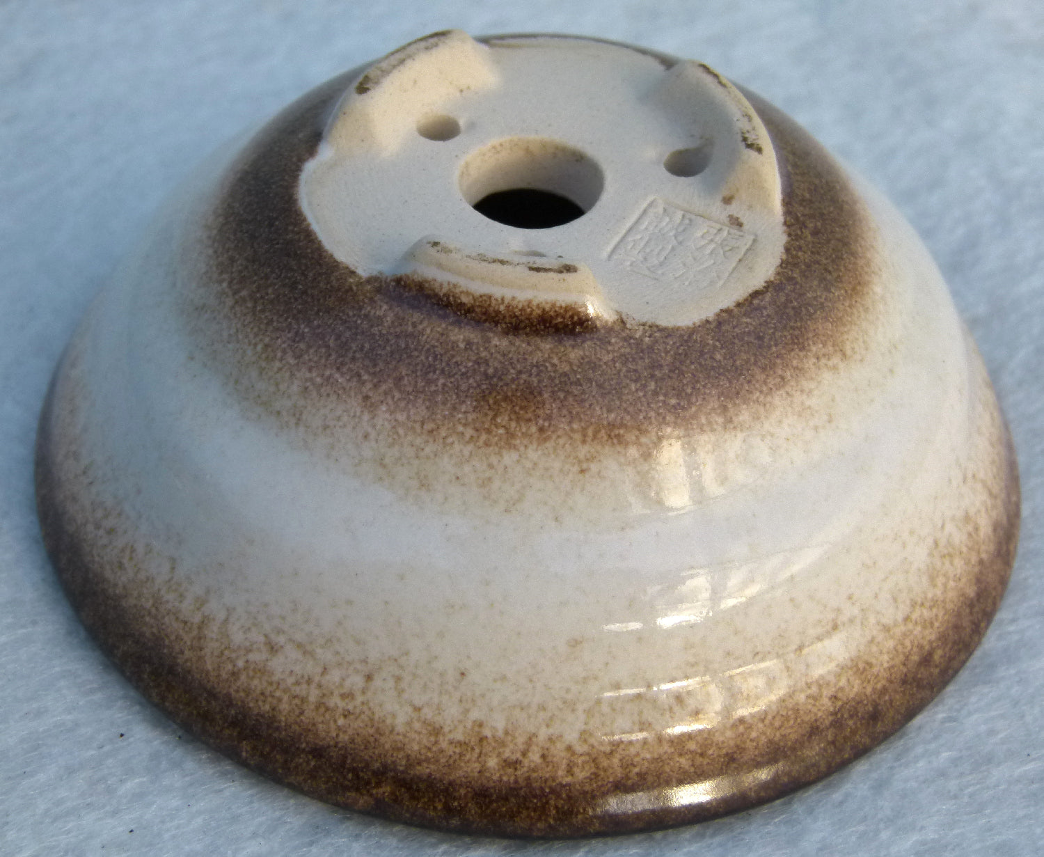 Top Quality Cream Glazed Round Bonsai Pot - 4"