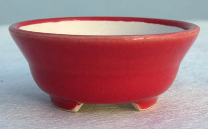 Top Quality Red Glazed Round Bonsai Pot - 4"