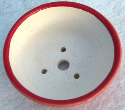 Top Quality Red Glazed Round Bonsai Pot - 4"