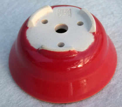 Top Quality Red Glazed Round Bonsai Pot - 4"