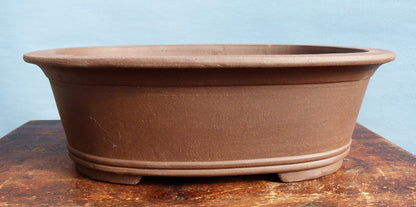 Deep Oval Unglazed Bonsai Pot - 12"