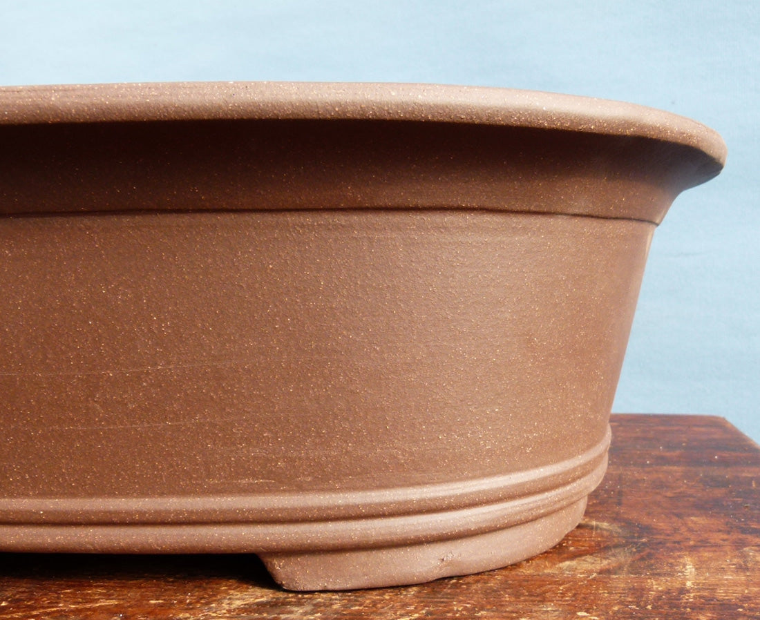 Deep Oval Unglazed Bonsai Pot - 12"