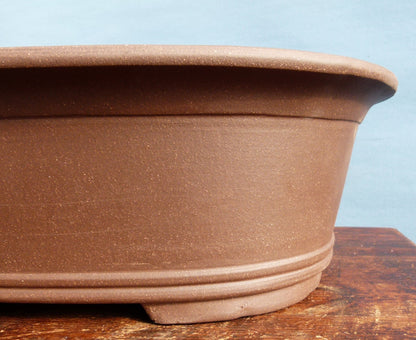 Deep Oval Unglazed Bonsai Pot - 12"
