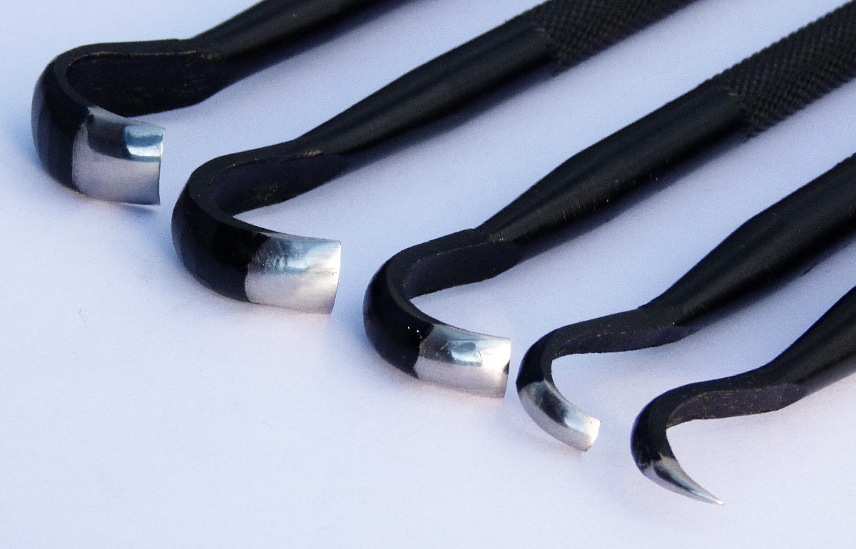 Bonsai Wood Carving Curved Spoon Gouges - 5 Pattern Set – Kaizen Bonsai