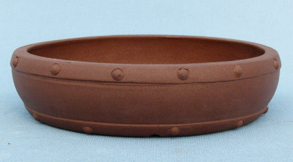 Round Unglazed Quality Bonsai Drum Pot - 10"