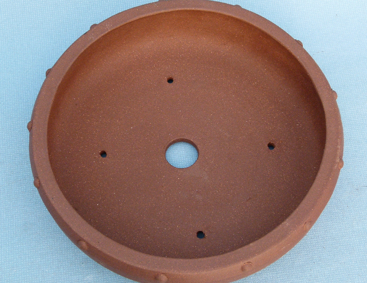 Round Unglazed Quality Bonsai Drum Pot - 10"
