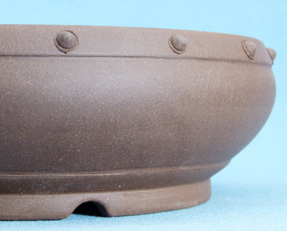 Round Unglazed Quality Bonsai Drum Pot - 11"