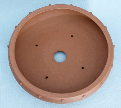 Round Unglazed Quality Bonsai Drum Pot - 11"