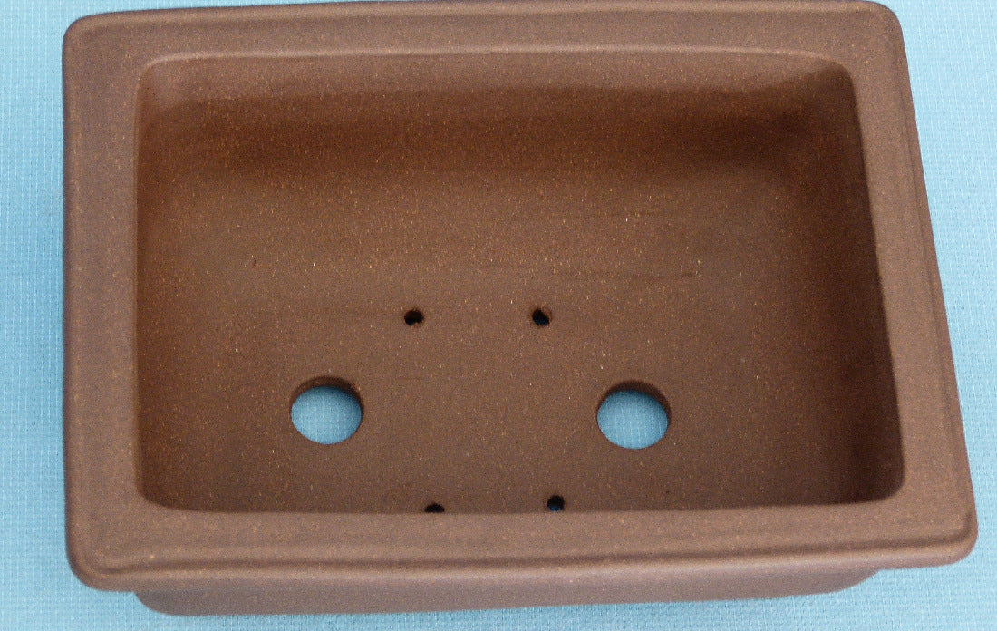 8.7" (22cm) Deep Rectangular Unglazed Bonsai Pot