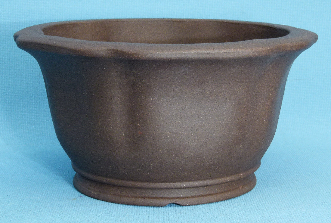 Deep Round Unglazed Quality Bonsai Pot - 10.5"
