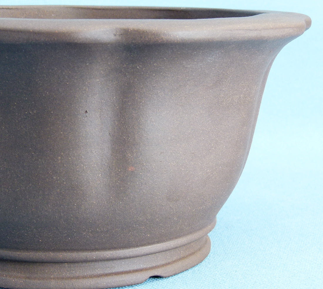 Deep Round Unglazed Quality Bonsai Pot - 10.5"