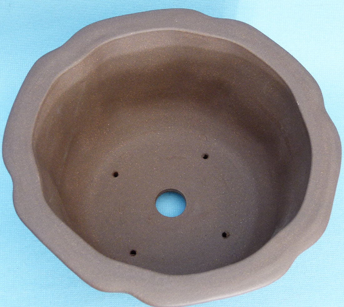 Deep Round Unglazed Quality Bonsai Pot - 10.5"
