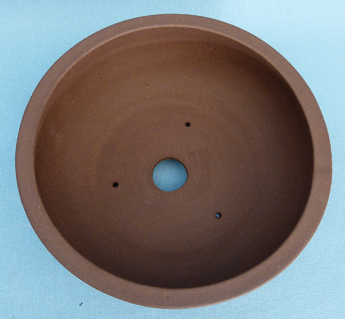 Deep Round Unglazed Quality Bonsai Pot - 10"