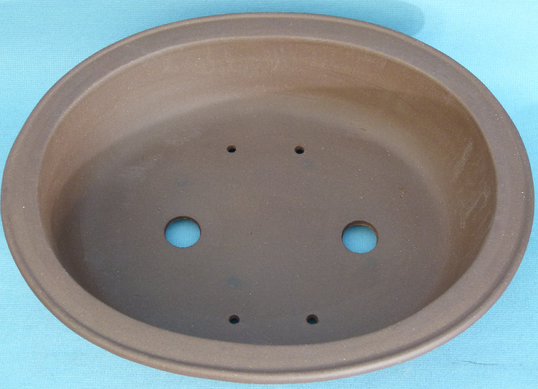Oval Unglazed Quality Bonsai Pot - 15"