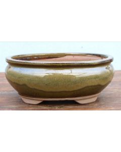Olive Glazed Oval Bonsai Pot GAS071-7
