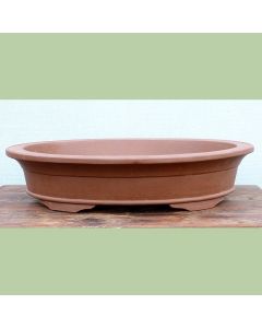 Japanese Handmade Unglazed Oval Bonsai Pot