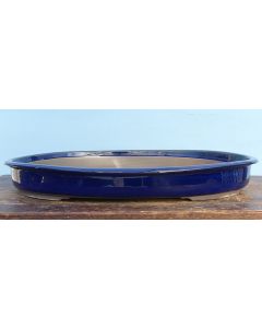Japanese High Quality Blue Glazed Oval Bonsai Pot