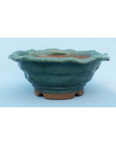 Informal Round Glazed Japanese Bonsai Pot 