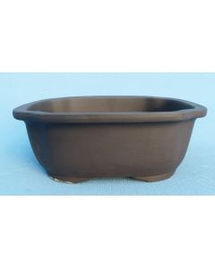 Oval Unglazed Japanese Made Bonsai Pot 