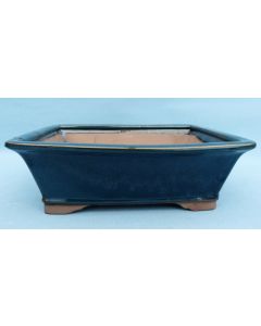 Blue/Black Glazed Rectangular Bonsai Pot - SECOND QUALITY