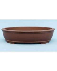 Oval Unglazed Quality Bonsai Pot - 8"