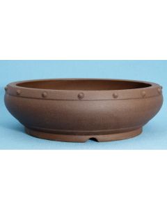 Round Unglazed Quality Bonsai Drum Pot - 11"