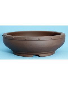 Round Unglazed Quality Bonsai Drum Pot - 11"