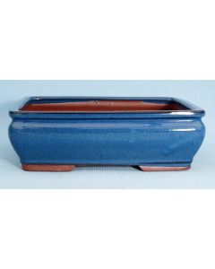 Bonsai Basics Blue Glazed Rectangular Bonsai Pot - 10"