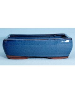 Bonsai Basics Blue Glazed Rectangular Bonsai Pot - 8"