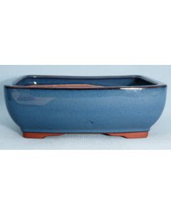 Bonsai Basics Blue Glazed Rectangular Bonsai Pot - 12"