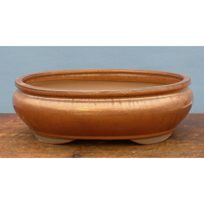 Copper Glazed Oval  Bonsai  Pot  12 