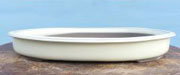 Japanese High Quality Cream Glazed Oval Bonsai Pot - 15"