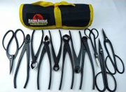 Bonsai Tool Kit - 11 Piece Set of Black Carbon Steel Tools