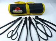 Bonsai Tool Kit - 6 Piece Set of Large Black Carbon Steel Tools