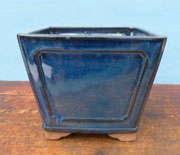 Glazed Deep Square Bonsai Pot - 8"