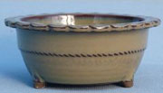 Round Glazed Japanese Made Bonsai Pot - 6"
